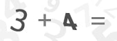 Grafische Rechenaufgabe. Die Aufgabe wird zusätzlich als Text angezeigt.
